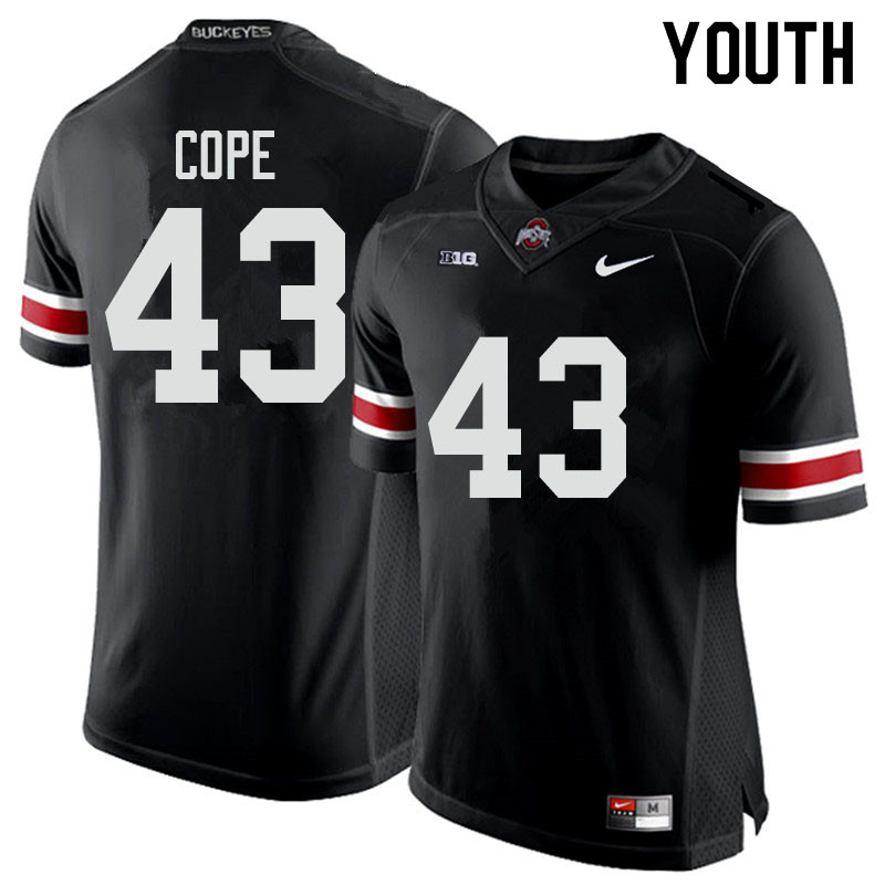 Ohio State Buckeyes Robert Cope Youth #43 Black Authentic Stitched College Football Jersey